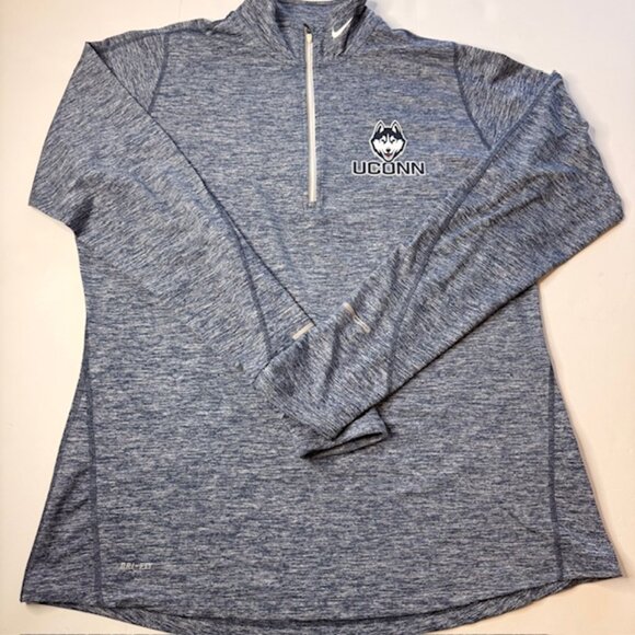 Uconn Nike Dri Fit 1/4 Zip Jacket Size XL Fitted Women's Blue Huskies Element - Picture 5 of 11
